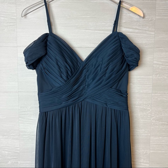 NWT Azazie Aja Dark Navy Bridesmaid Maxi Dress Size A8 - Picture 9 of 14